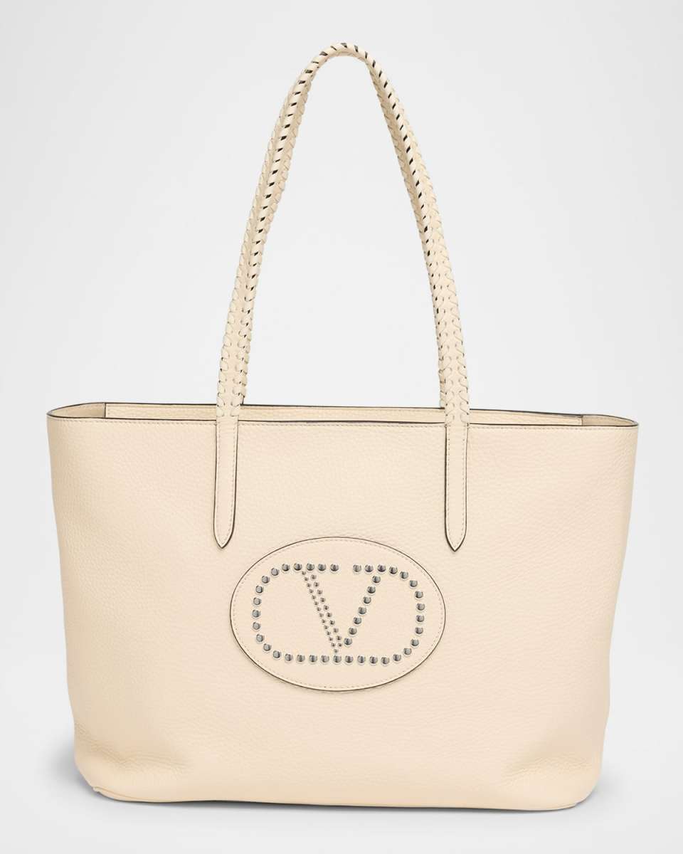 Avec Toi Rivet VLOGO Leather Tote Bag